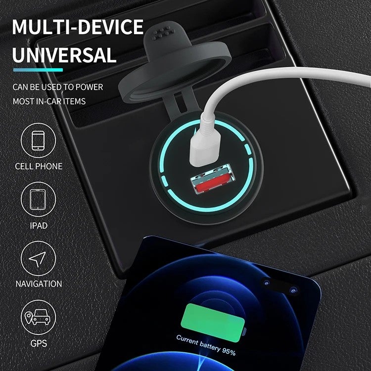 Bluejw Modern 12-24V Car Charger Adapter - Dual USB 3.0 & PD Fast Charging Ports - Installable Type C Automobile Charger - Image 5